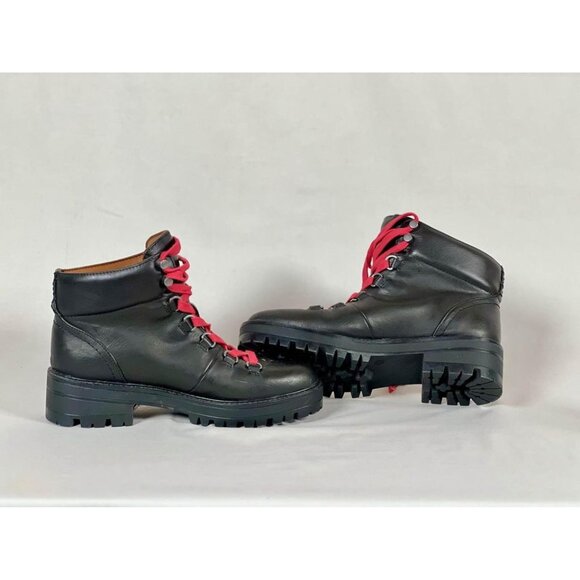 American Eagle Outfitters Womens Black Lace Up Lug Sole Boots Size 6 - Picture 3 of 9